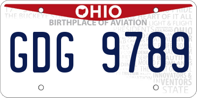 OH license plate GDG9789