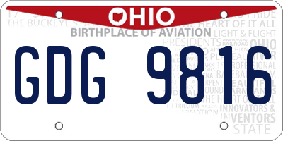 OH license plate GDG9816