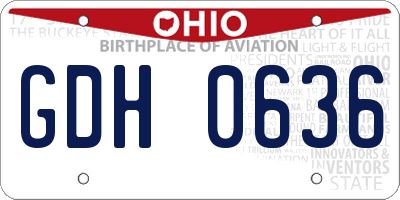 OH license plate GDH0636