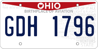 OH license plate GDH1796