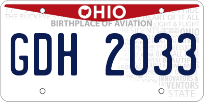 OH license plate GDH2033