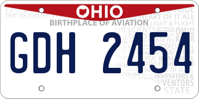 OH license plate GDH2454