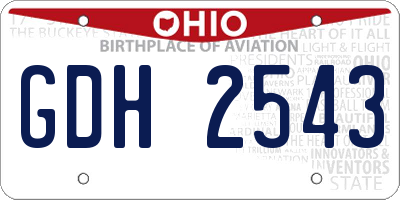 OH license plate GDH2543