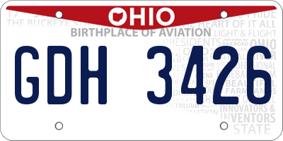OH license plate GDH3426