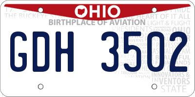 OH license plate GDH3502