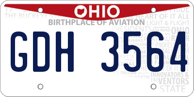 OH license plate GDH3564