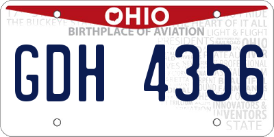 OH license plate GDH4356