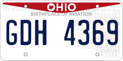 OH license plate GDH4369