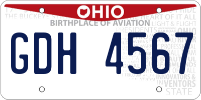 OH license plate GDH4567
