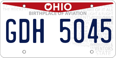 OH license plate GDH5045