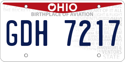 OH license plate GDH7217