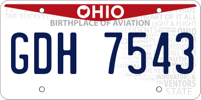 OH license plate GDH7543