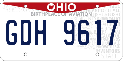 OH license plate GDH9617