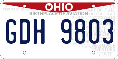 OH license plate GDH9803