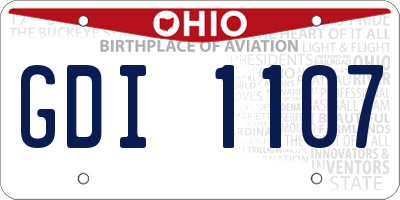 OH license plate GDI1107
