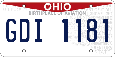 OH license plate GDI1181