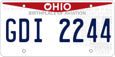 OH license plate GDI2244