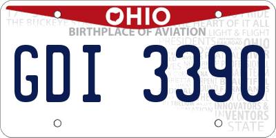 OH license plate GDI3390