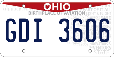 OH license plate GDI3606