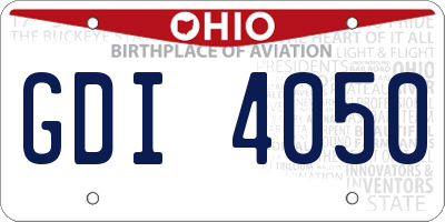 OH license plate GDI4050