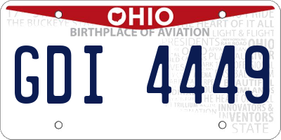 OH license plate GDI4449