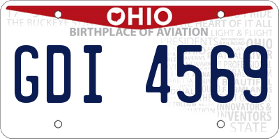 OH license plate GDI4569