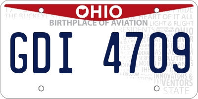 OH license plate GDI4709