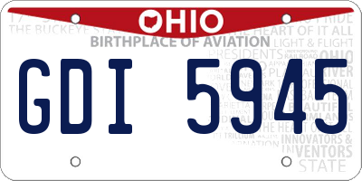 OH license plate GDI5945