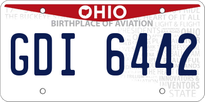 OH license plate GDI6442