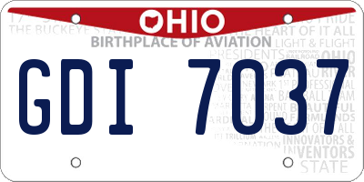 OH license plate GDI7037