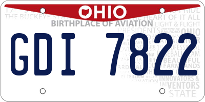 OH license plate GDI7822