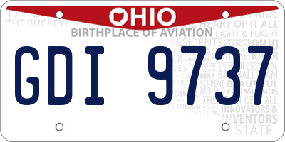 OH license plate GDI9737