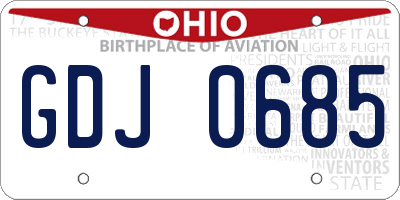 OH license plate GDJ0685