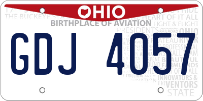 OH license plate GDJ4057