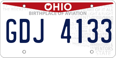 OH license plate GDJ4133