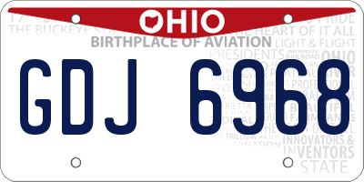 OH license plate GDJ6968