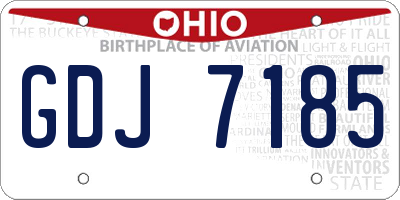 OH license plate GDJ7185