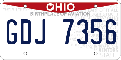 OH license plate GDJ7356