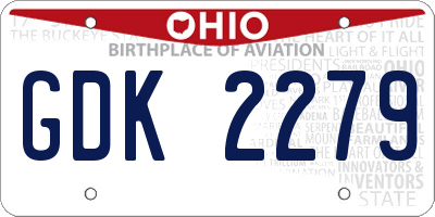 OH license plate GDK2279