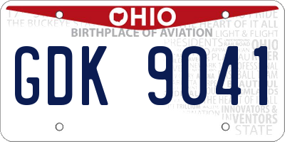 OH license plate GDK9041