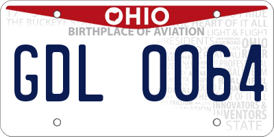 OH license plate GDL0064