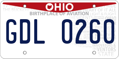 OH license plate GDL0260