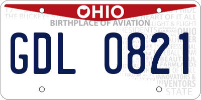 OH license plate GDL0821