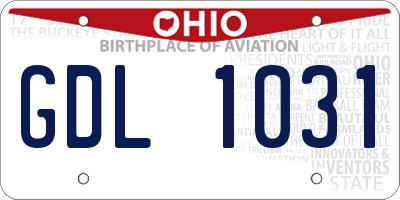 OH license plate GDL1031