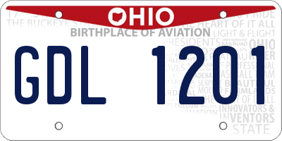 OH license plate GDL1201