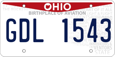 OH license plate GDL1543