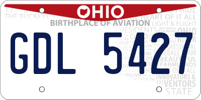 OH license plate GDL5427