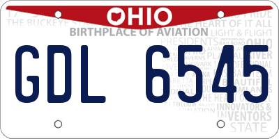 OH license plate GDL6545