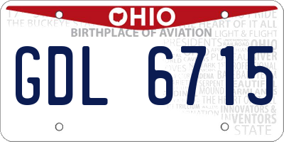 OH license plate GDL6715