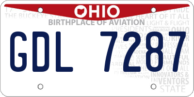 OH license plate GDL7287